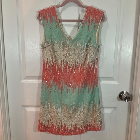 Skies Are Blue Anthropologie Sequin Wedding Party Sleeveless Mini Dress Size XS - Picture 2 of 10